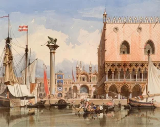 Venice, Sailing Ships in Front of Doge
